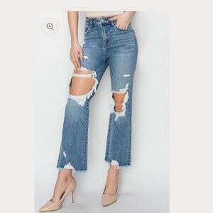 Rizen High waisted distressed jeans a must have they fit like a glove